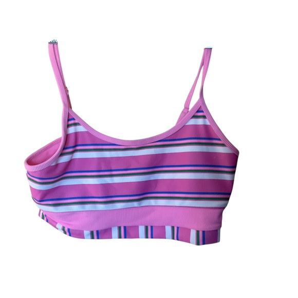 Beach Riot NWT Pink Striped Sports Bra Crop Top Size XL | Made in USA - Picture 2 of 8